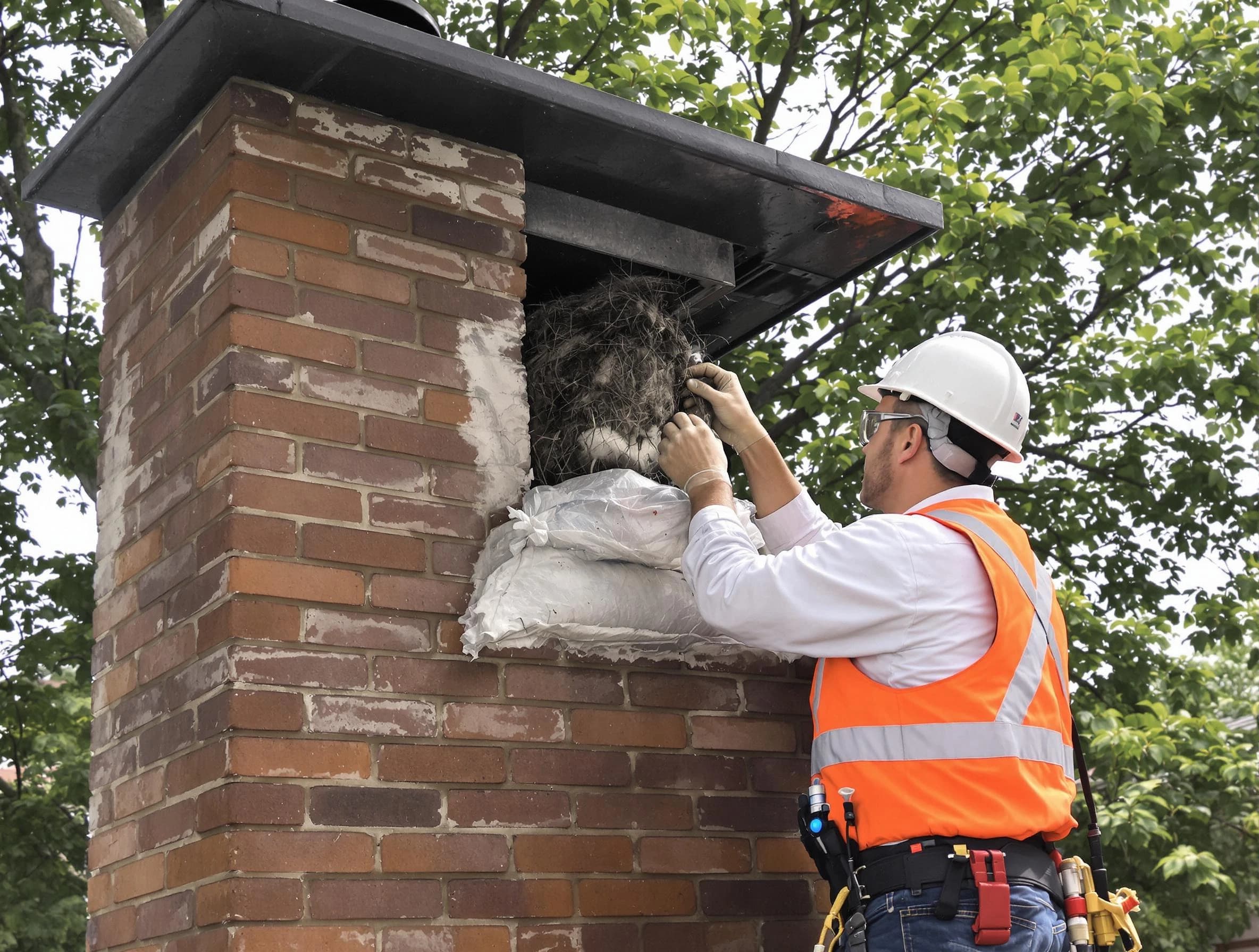 Humane removal of debris and animals by Morrow Chimney Sweep in Morrow, GA