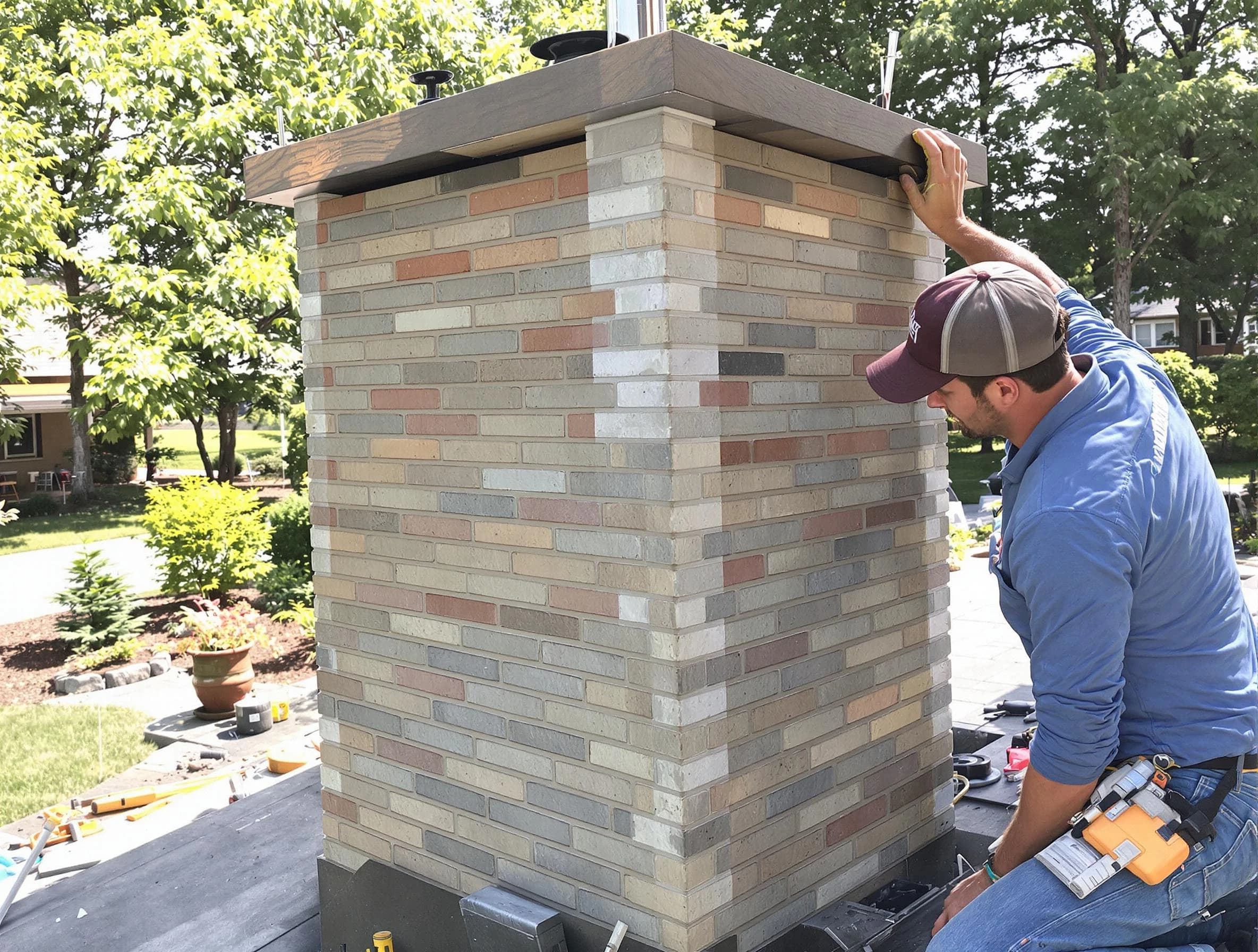 Morrow Chimney Sweep completing a modern chimney remodel in Morrow, GA