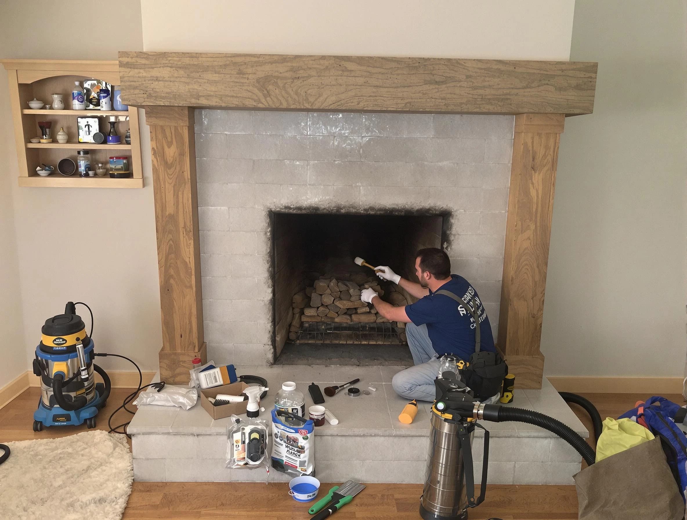 Detailed creosote removal process by Morrow Chimney Sweep in Morrow, GA