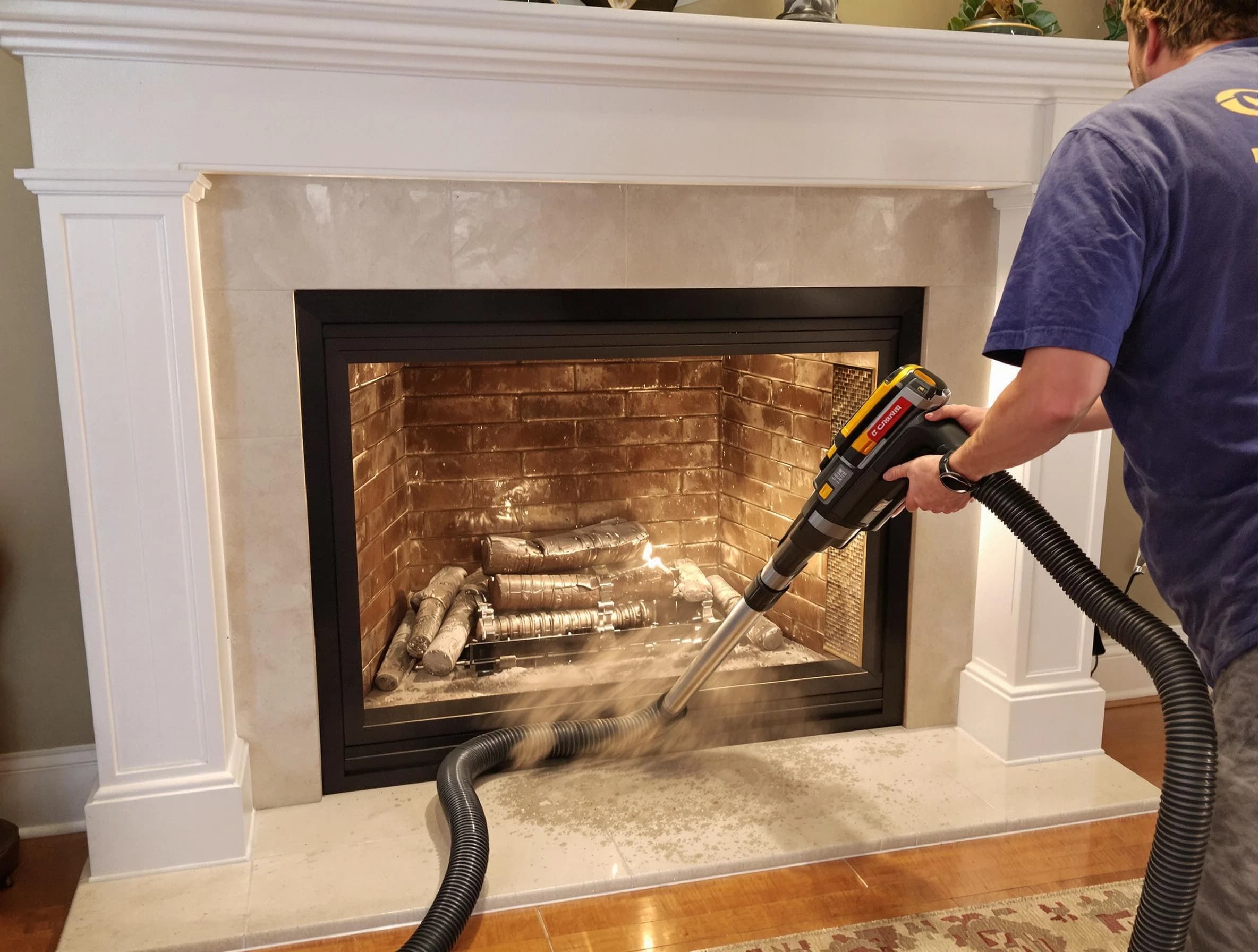 Fireplace cleaning performed by Morrow Chimney Sweep in Morrow, GA