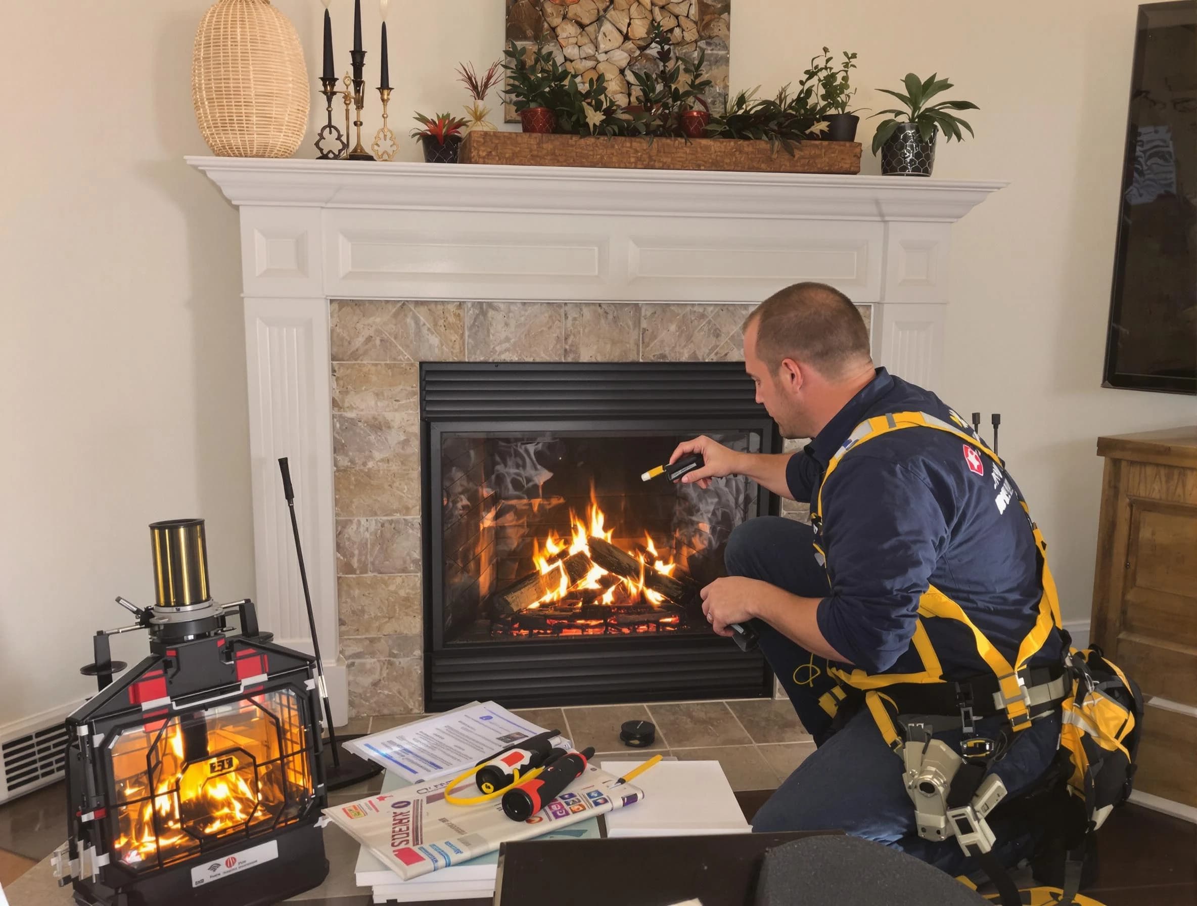 Safety-focused fireplace inspection by Morrow Chimney Sweep in Morrow, GA