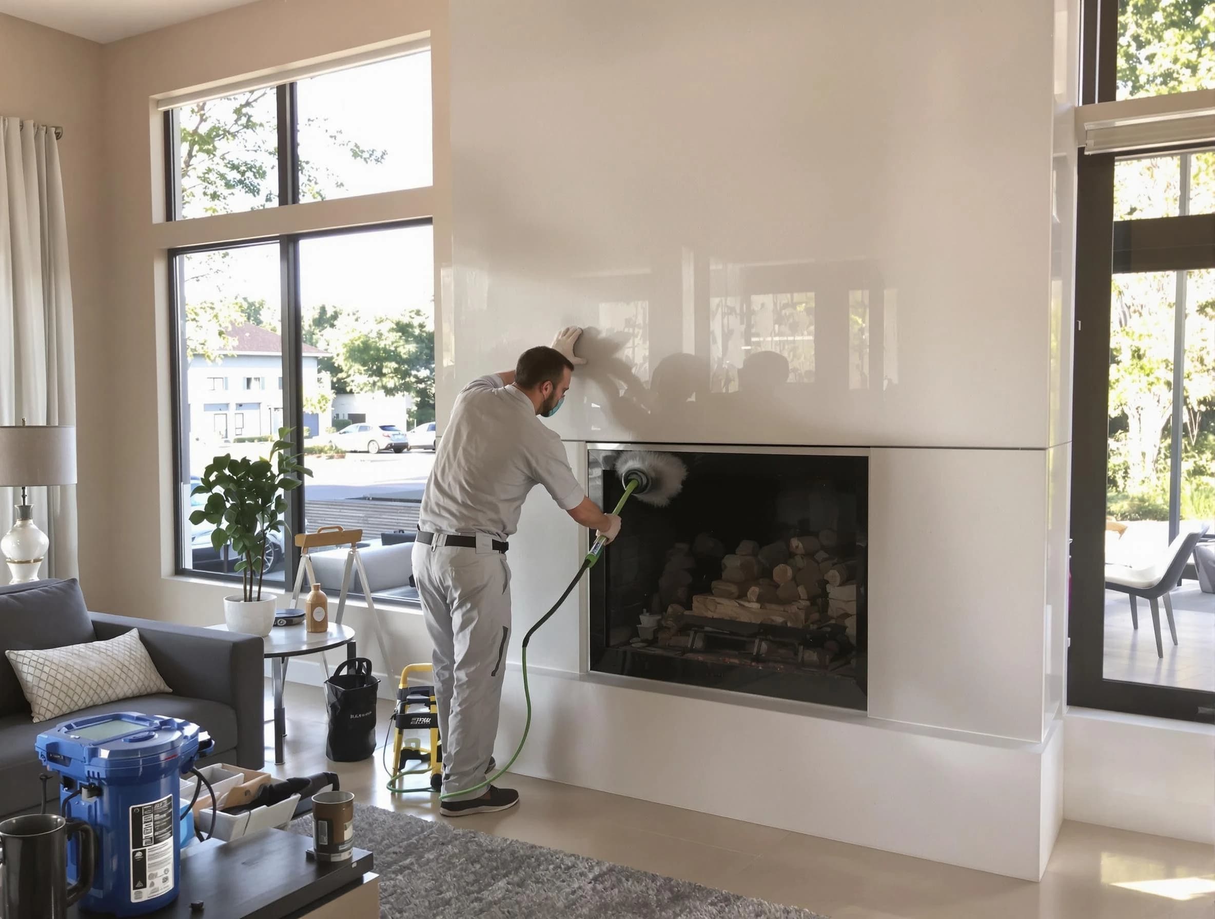 Morrow Chimney Sweep performing thorough soot removal in Morrow, GA