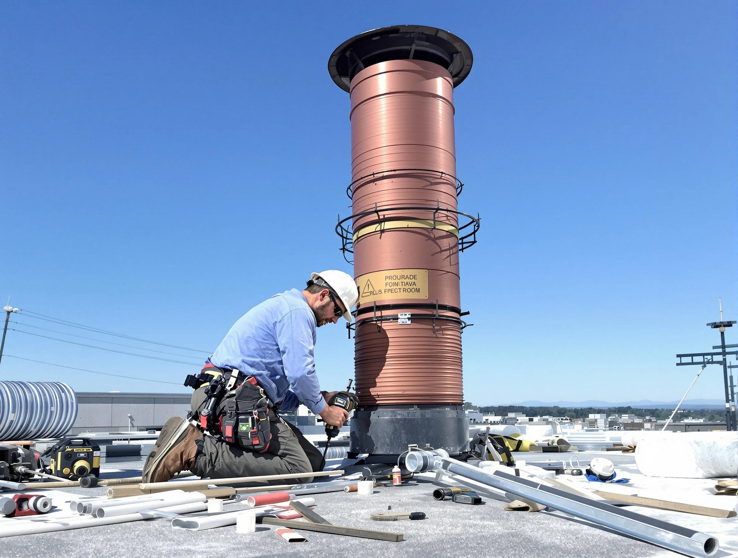 Installed chimney liner by Morrow Chimney Sweep in Morrow, GA