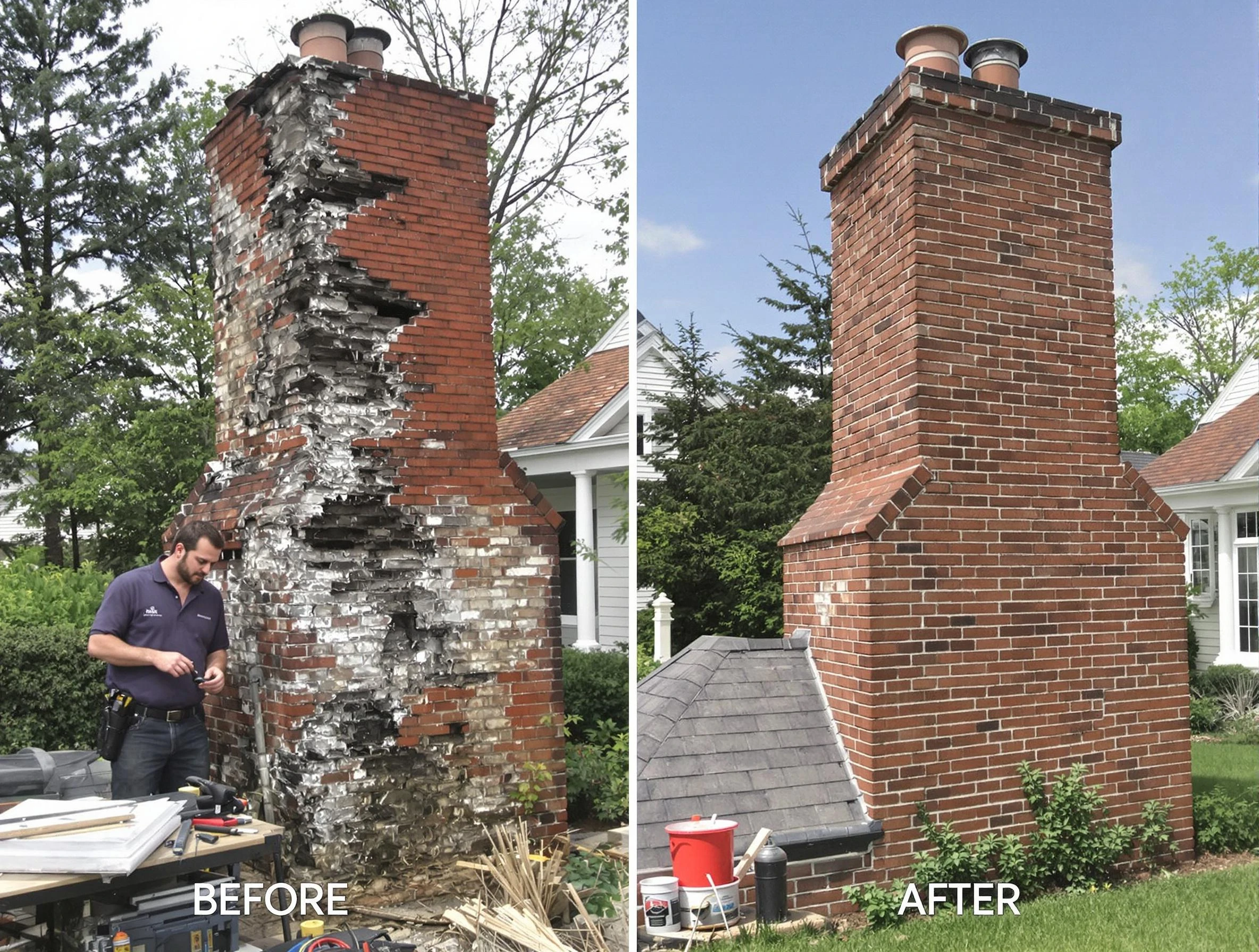 Morrow Chimney Sweep performing a full chimney restoration in Morrow, GA