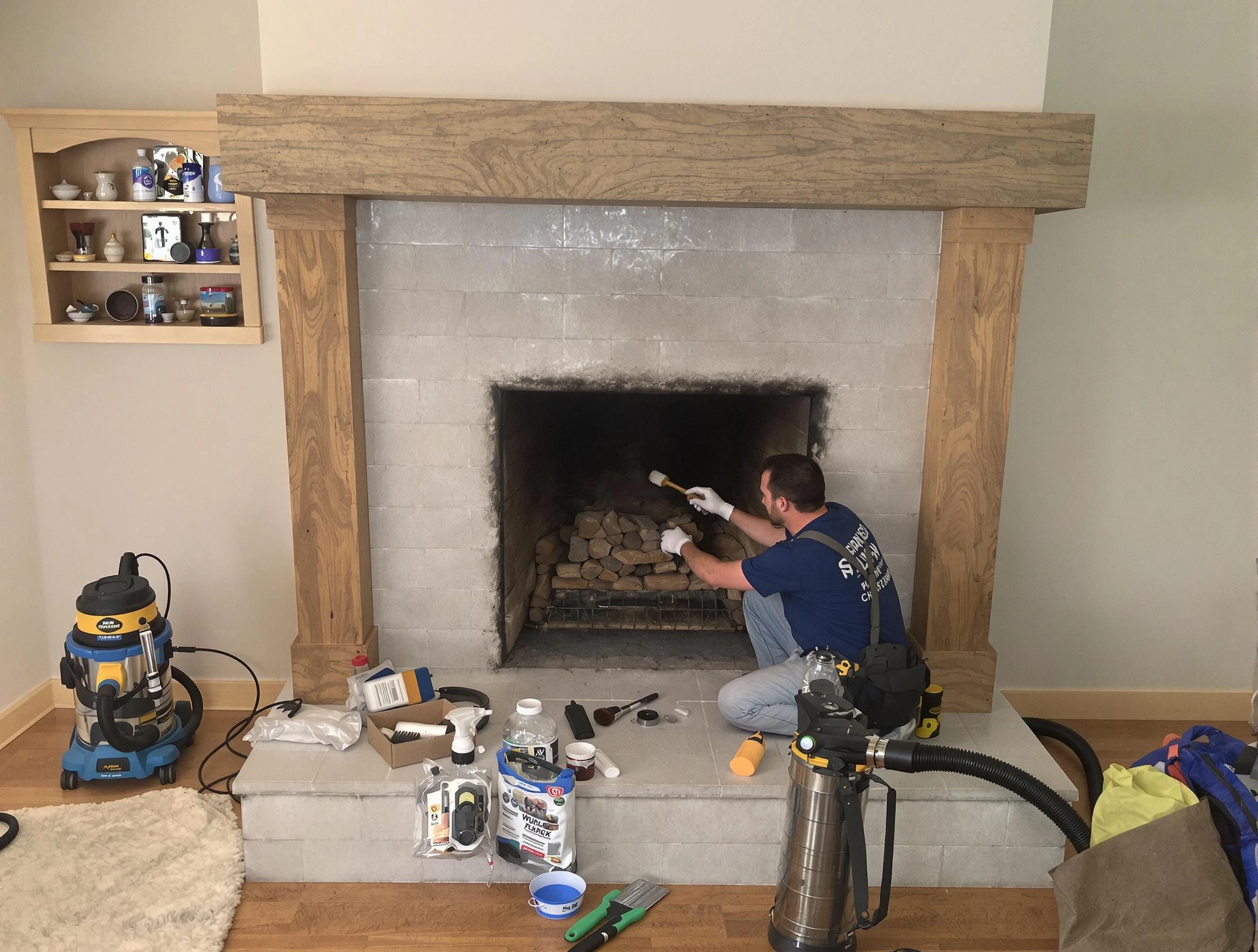 Detailed creosote removal process by Morrow Chimney Sweep in Morrow, GA
